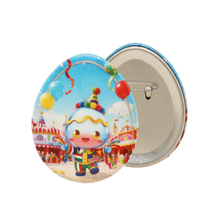 Printed Glitter Button Badges