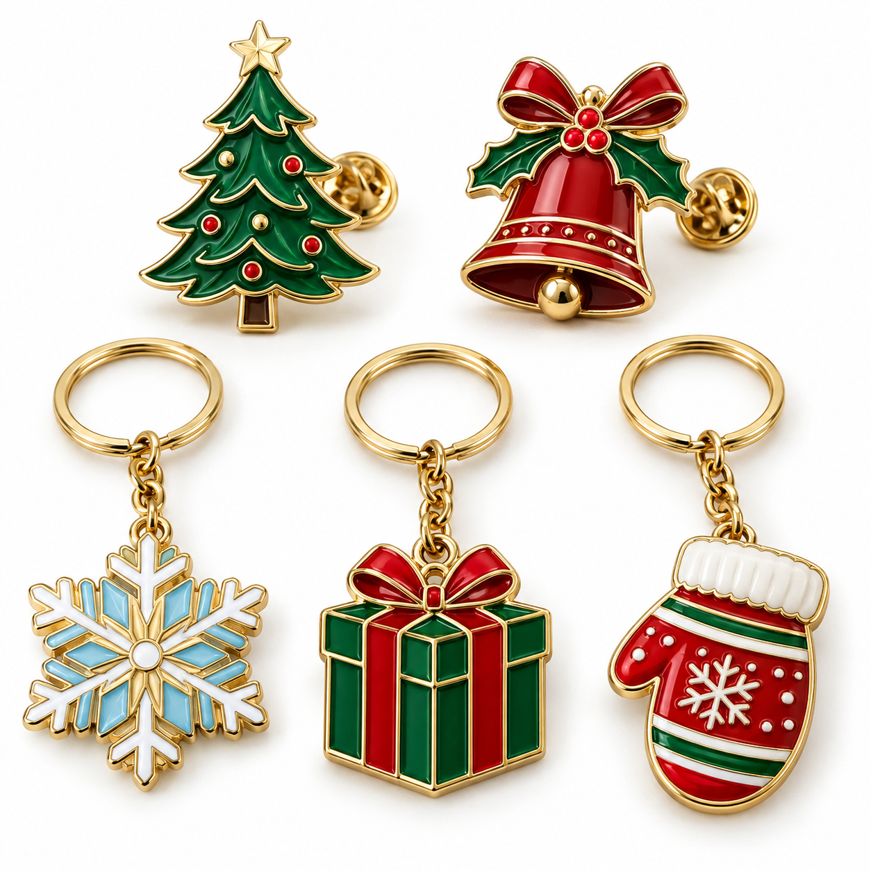 Christmas Pins and Keychains