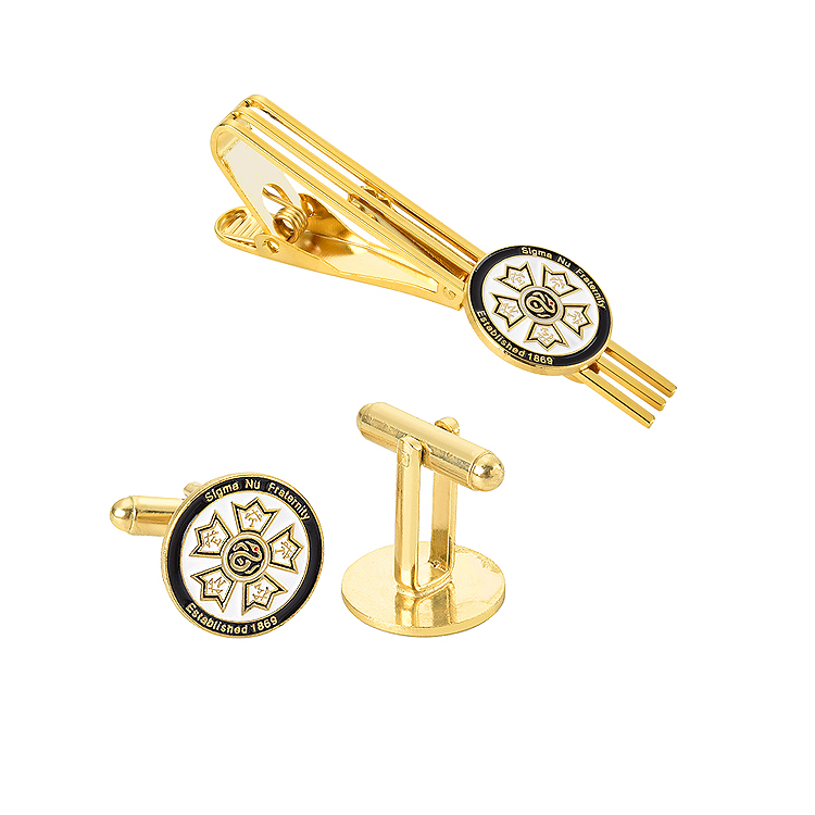 Custom Enamel Cufflinks & Tie Clips
