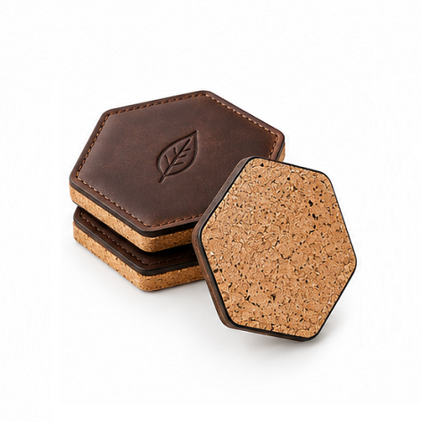 Leather and Cork Coasters