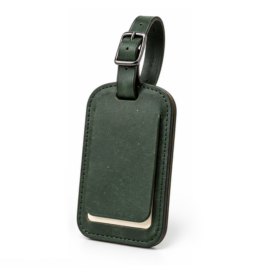 Recycled Leather Luggage Tag