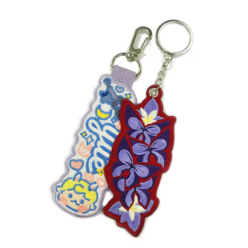 Custom Woven Fabric Keychains