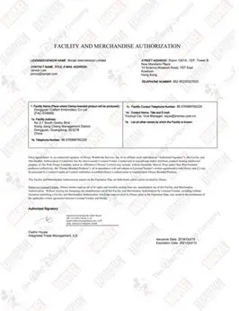 Disney factory audit certificate