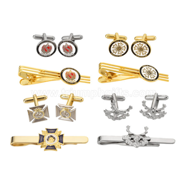 Luxury Custom Cufflinks & Tie Bar Set - Image 3