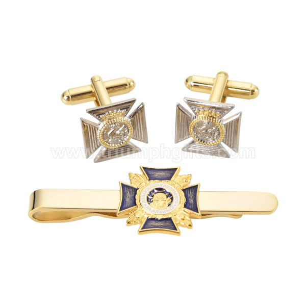 Luxury Custom Cufflinks & Tie Bar Set - Image 4