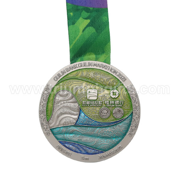 Custom Marathon Finisher Medal with Colorful Enamel - Image 3