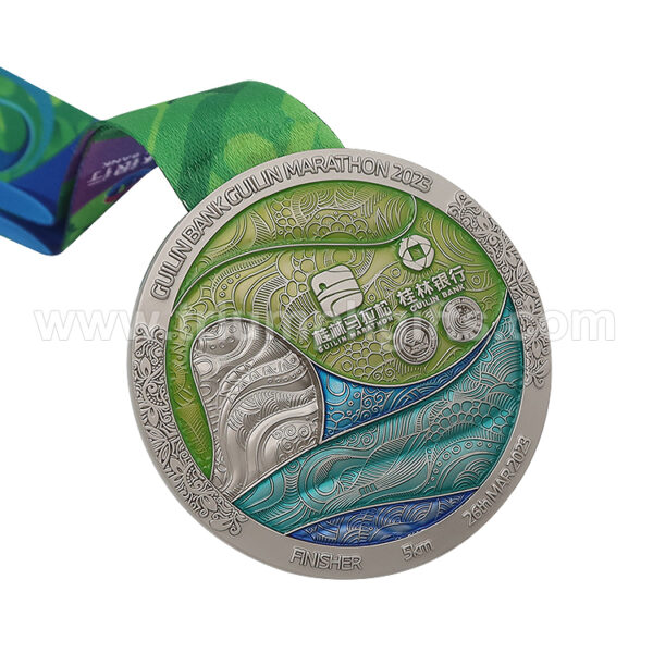 Custom Marathon Finisher Medal with Colorful Enamel - Image 2