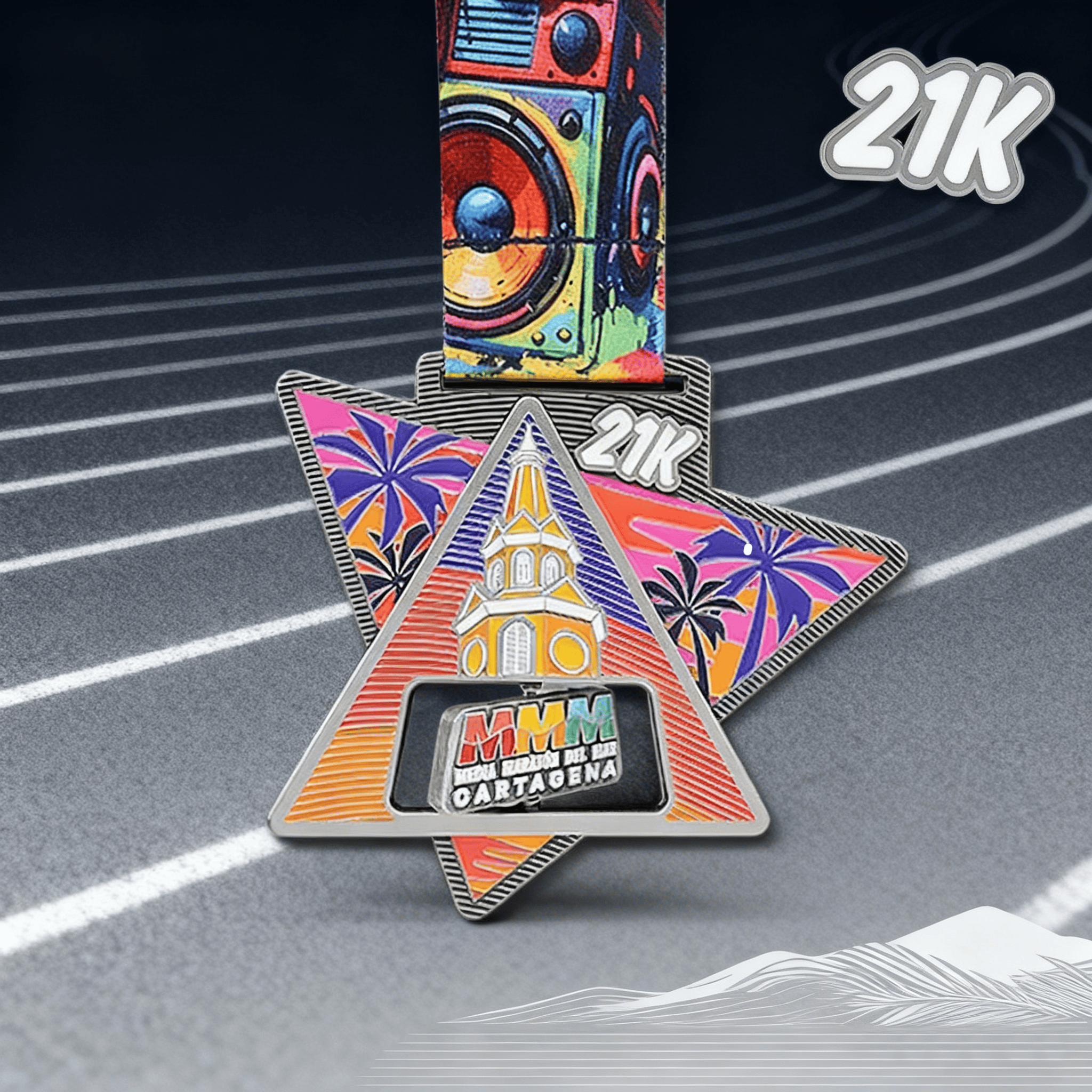 Custom marathon medals for running events and finishers.