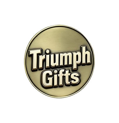 Triumph Gifts logo featuring custom promotional products, trophies, and medals manufacturing expertise.