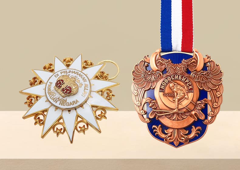 Intricate custom medals featuring detailed designs, perfect for awards and recognition ceremonies, crafted for excellence by Triumph Gifts.